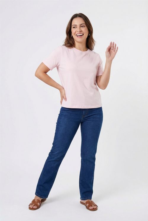 Camiseta fem cmfy toque macio rosa rosa claro