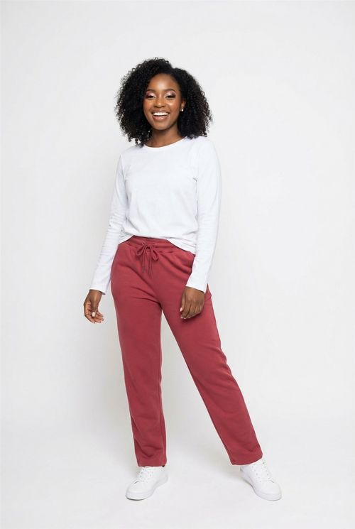 Fem esp fea034f calça mol basico vinho vermelho escuro