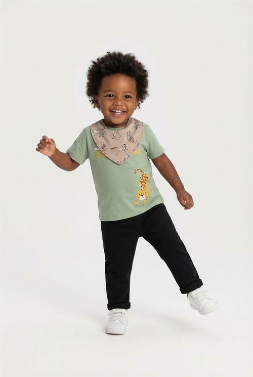 Camiseta m/c1/3nos 1275418 bichinhos vrd verde militar