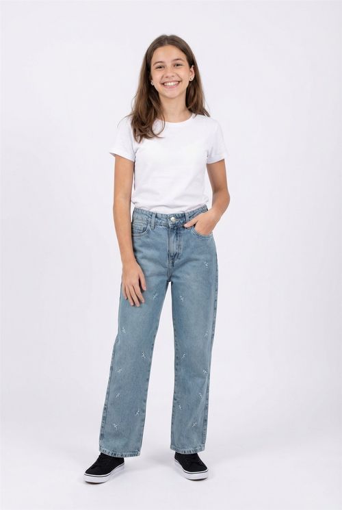 Calca inf10/16nas bordado jeans sujinho jeans sujinho