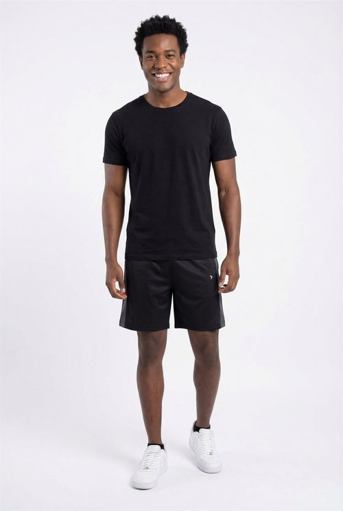 Shorts Dry Fit Reciclado Masculino Preto c/ Faixas Laterais