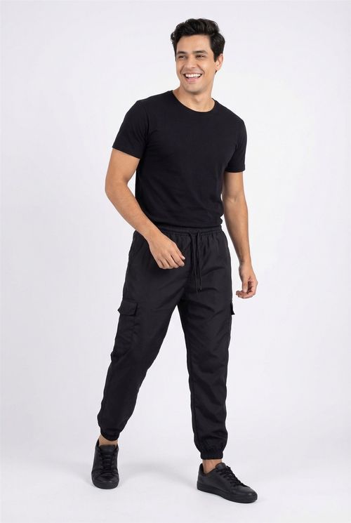 Calça Jogger Cargo Masculino Preta