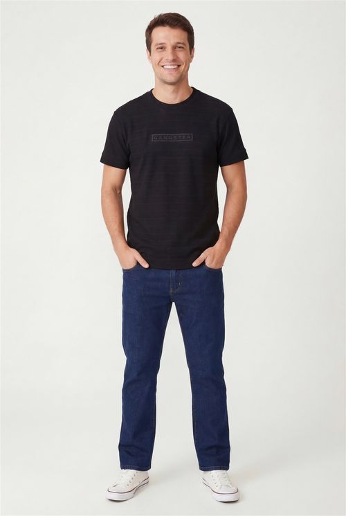 Camiseta Masculina Preta Logo Box Tonal Gangster