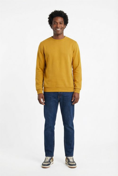 Moletom Masculino Amarelo Mostarda Sólida