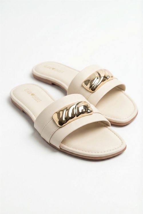 Rasteira gaspea  amassado ue2603 off wh off white