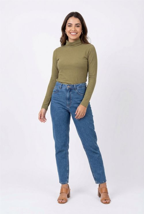 Blusa fem m/l fcal495 malha verde medio verde medio