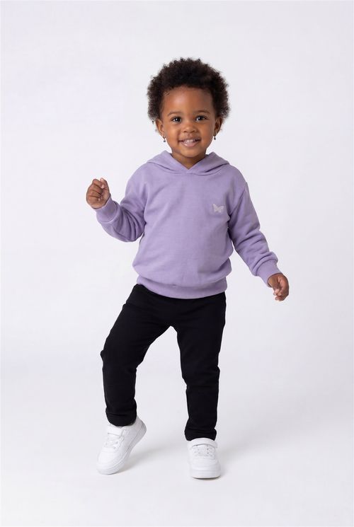 Moletom Infantil Menina Lilás Borboleta