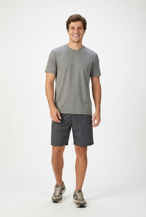 Camiseta Masculina Performance Essencial Cinza Mescla