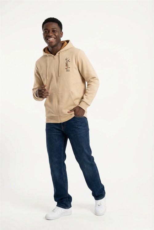 Moletom Masculino Bege Claro Wile E. Coyote Looney Tunes