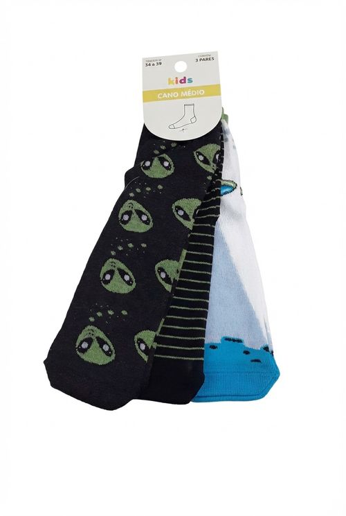 Meias Infantil Tamanhos 34-39 Estampas E.T. e Divertidas