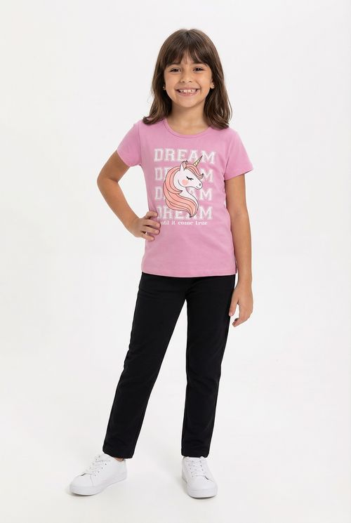 Blusa Infantil Menina Rosa Unicórnio Mágico Dream