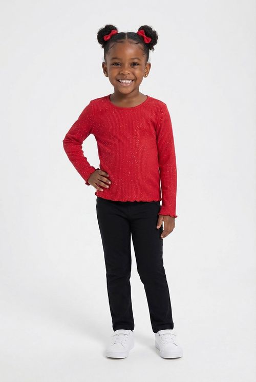 Blusa inf4/8nas rib glitter ver 112443c vermelho