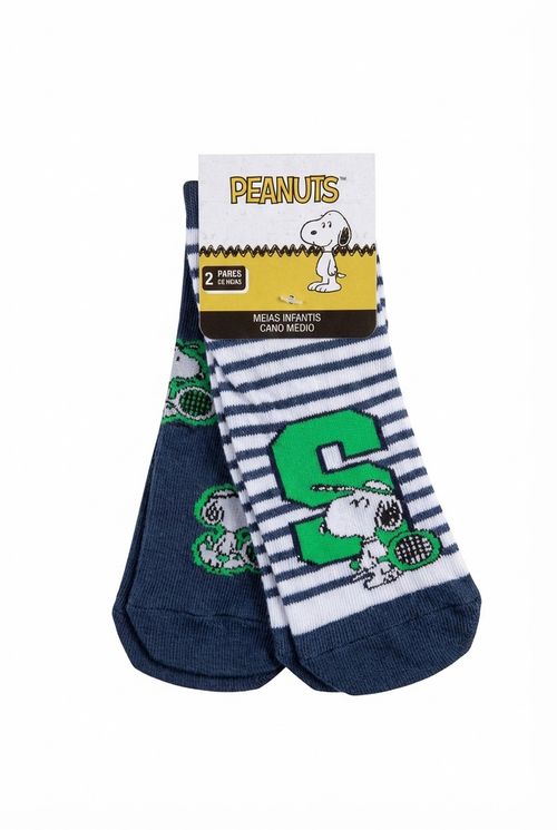 Meias Infantil Azul 30-33 Snoopy Peanuts