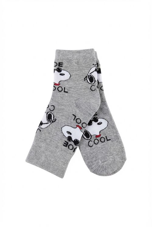 Meias Masculinas Cinza Joe Cool Snoopy
