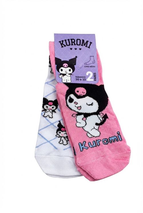 Meias Infantil Menina Multicor 30-33 Estampa Kuromi