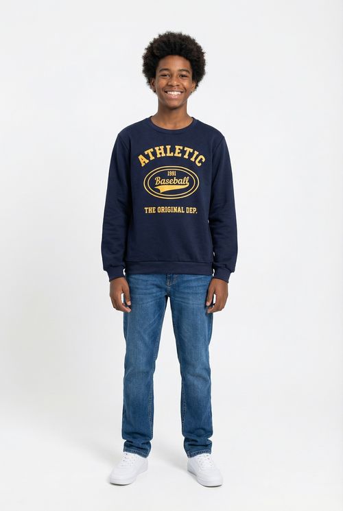 Moletom Juvenil Menino Azul Marinho Athletic Baseball