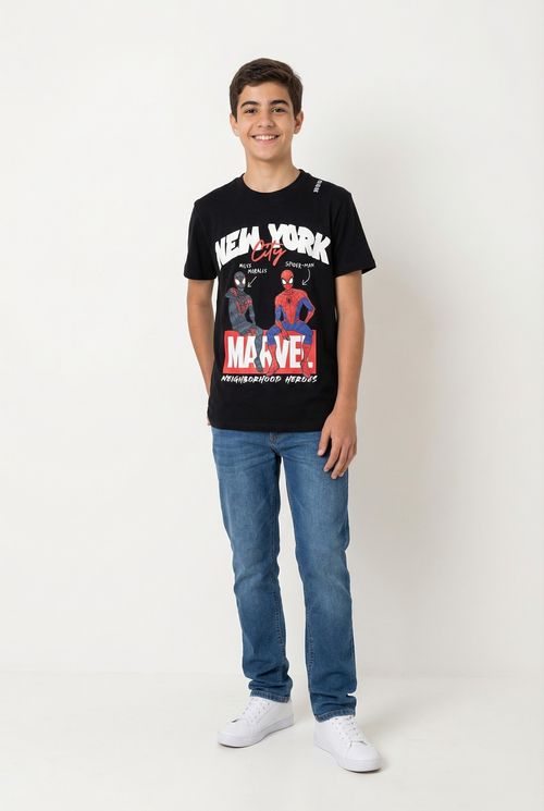 Camiseta m/c 10/16 nos spider preto preto