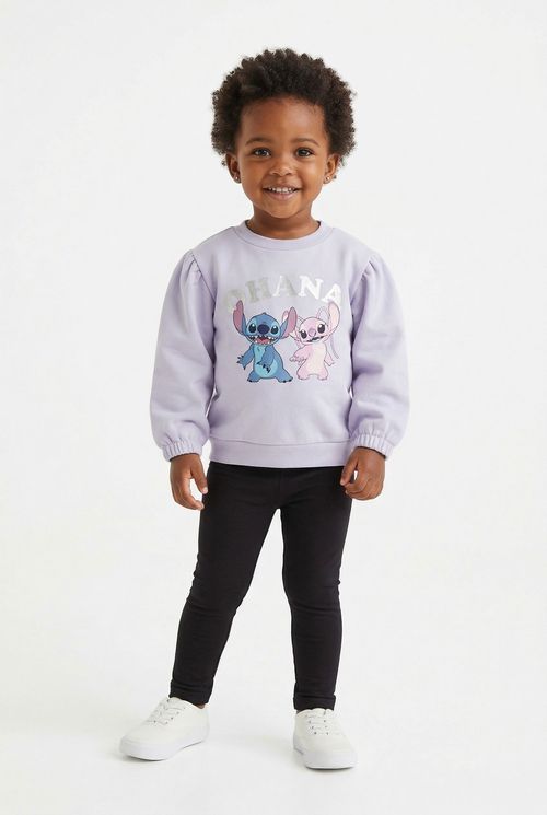 Moletom Infantil Menina Lilás Stitch e Angel Ohana
