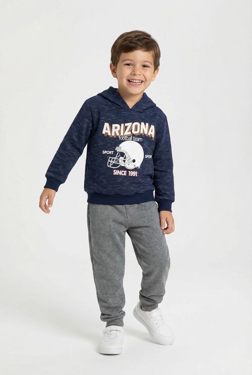 Blusão Infantil Menino Azul Marinho com Capuz Arizona Football Team