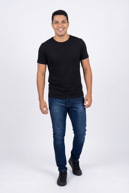 Calca masc promo 70067 jns skinny esc jeans azul escuro
