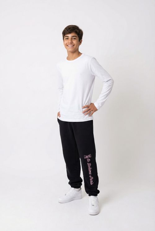 Calça Infantil Menino Preta Juvenil Le Bohème Paris