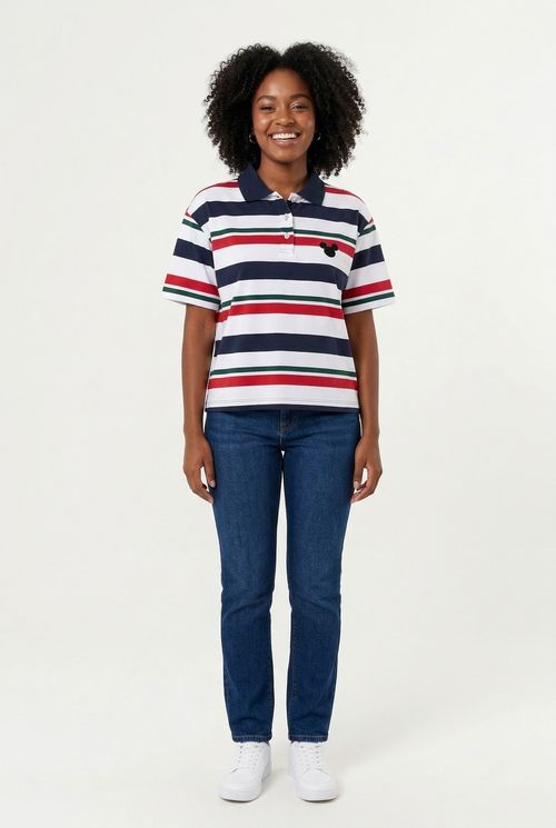 Camiseta fem fsh ffl386 polo list mickey estampado