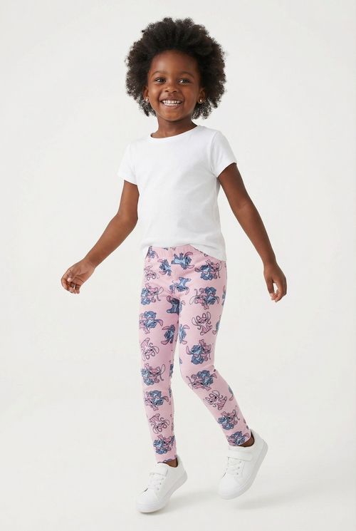 Legging Infantil Menina Rosa Claro Stitch & Angel