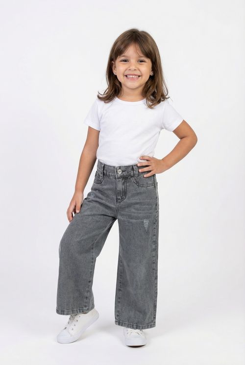 Calca inf4/8nas wide basica jeans black jeans preto claro