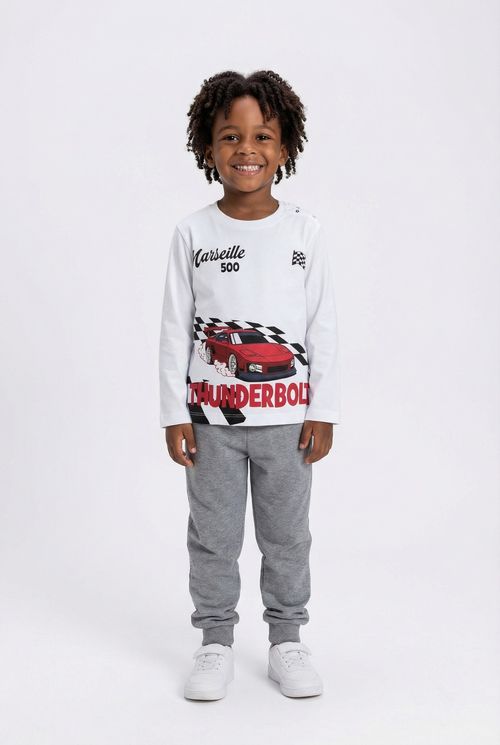 Camiseta Manga Longa Infantil Menino Off White Racing