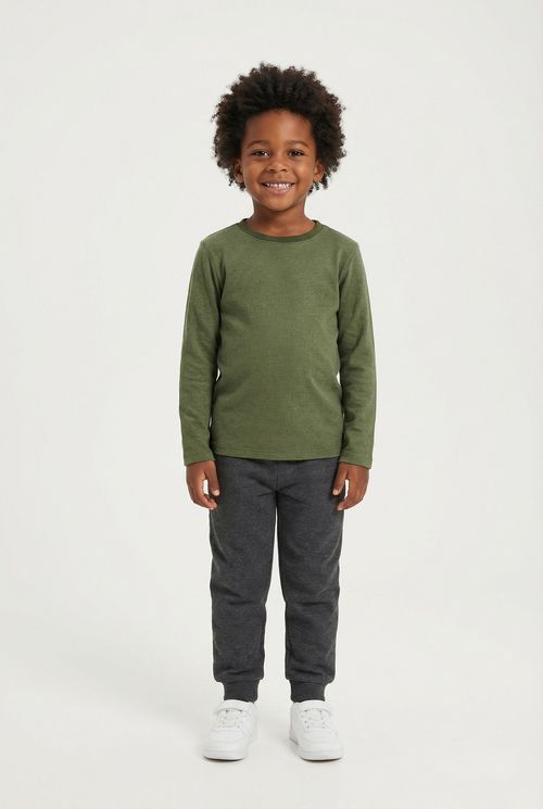 Camiseta m/l 4/8nos 1275552 verde mili verde militar