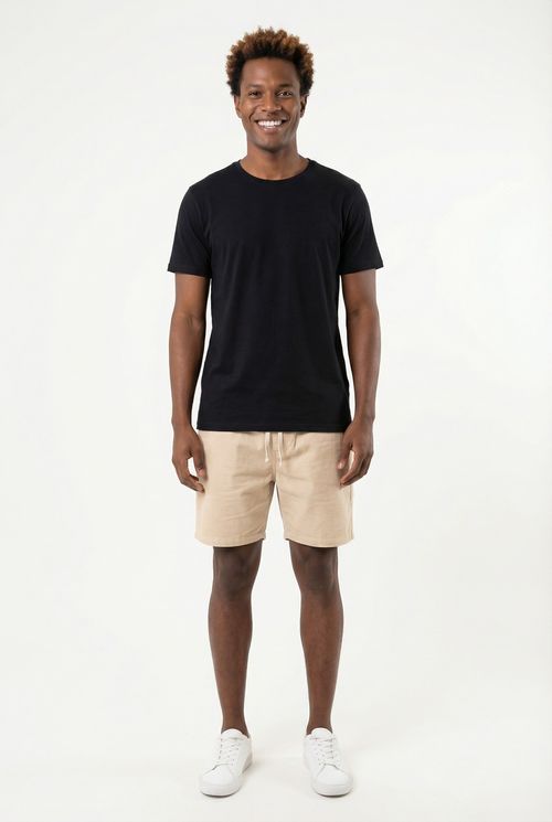 Shorts masc prog eco listrado largo(15) mostarda