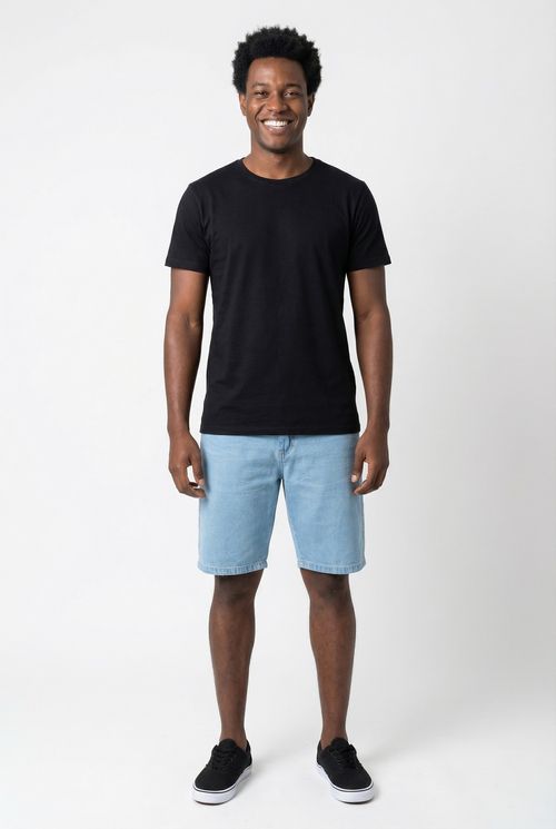 Bermuda masc cs 75656 jns reta  claro jeans azul claro