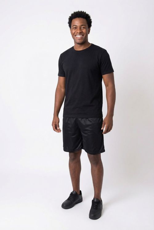 Bermuda Masculina Esportiva Azul Marinho Detalhe Lateral