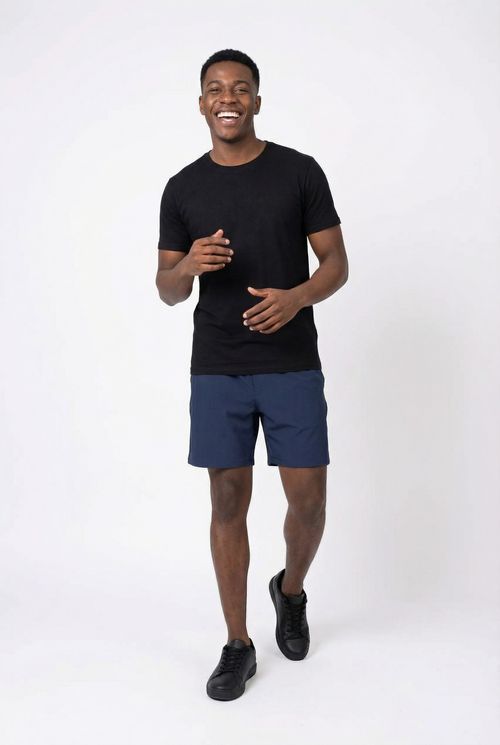 Bermuda Masculina Azul Escuro Adulto Liso