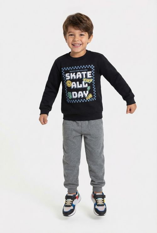 Blusão Infantil Menino Preto Skate All Day