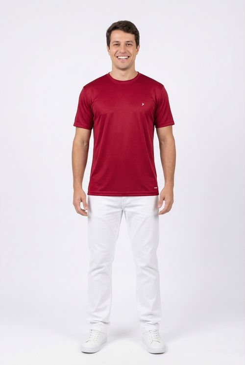 Camiseta de Performance Dry Fit Masculina Vermelho Vinho