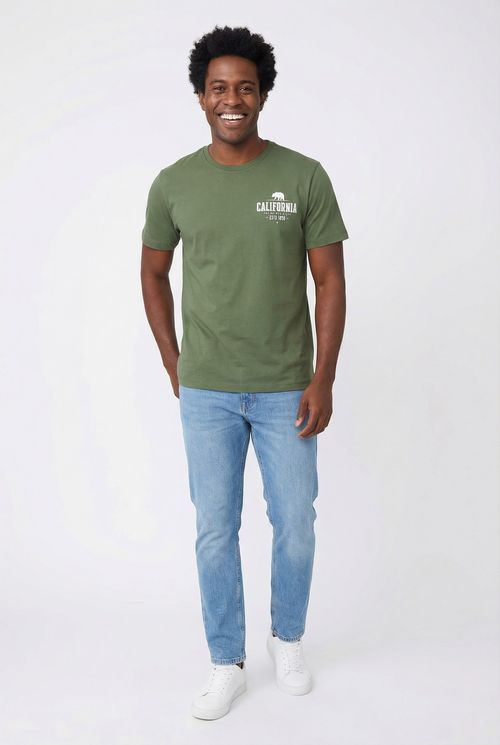 Camiseta Masculina Verde Oliva California Bear