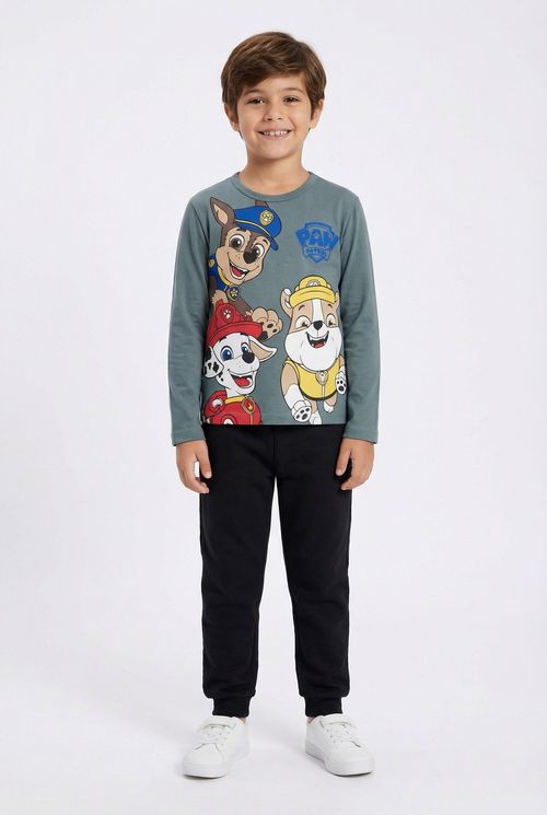 Camiseta m/l 4/10nos patrulha canina vrd verde militar