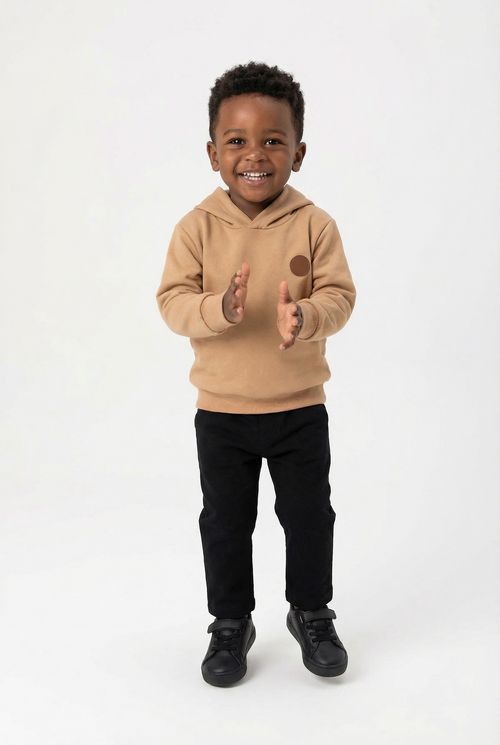 Moletom Infantil Bege com Aplique Redondo