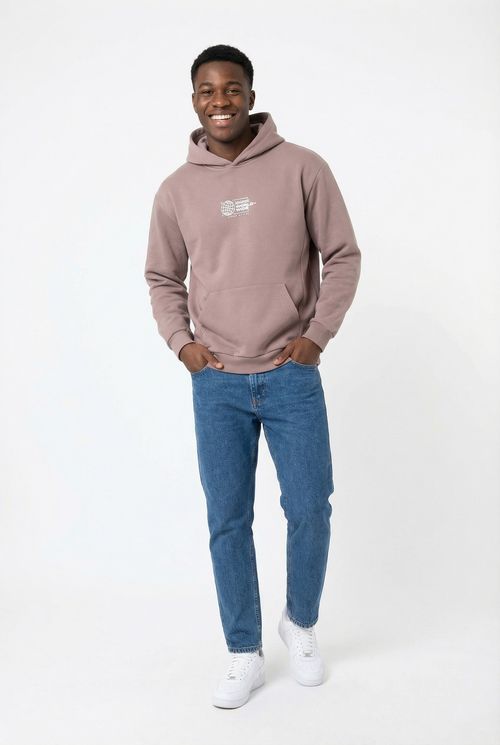 Moletom com capuz Masculino Lilás Estampa World-Wide