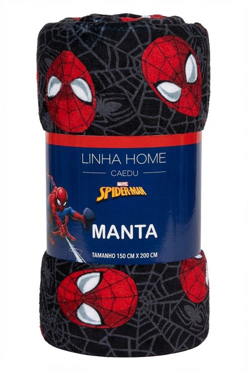 Manta Solteiro Infantil Menino Multicor Homem-Aranha Marvel