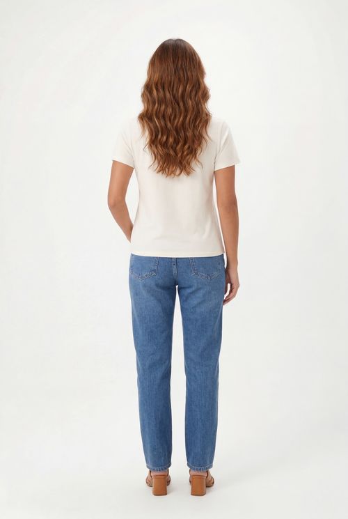 Blusa Feminina Manga Curta Básica Off White