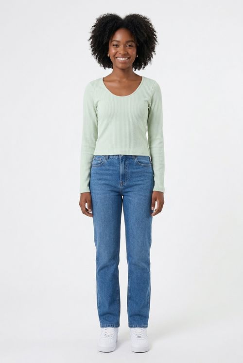 Fem rmt frl110c top m/l s/ cost verde claro