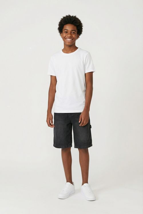 Bermuda jeans 10/16nos 45818 jeans preto jeans preto