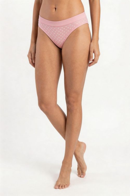 Calcinha Feminina Rosa Poá Branco