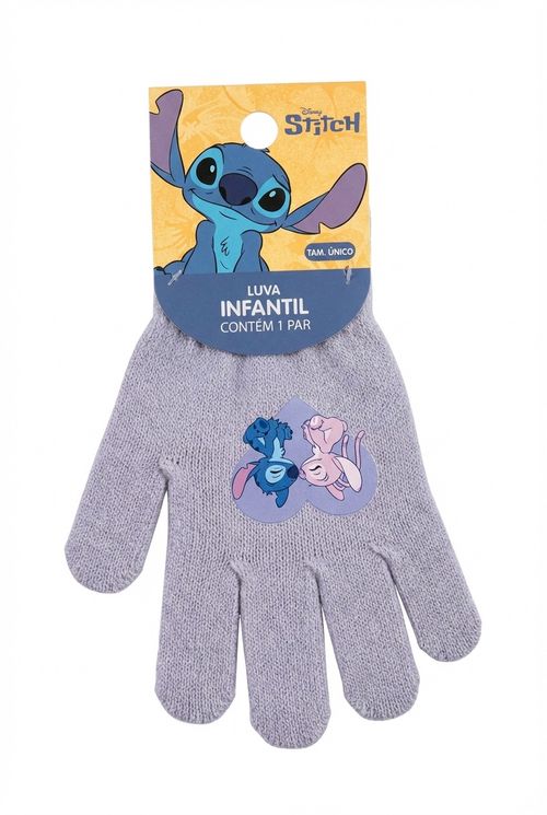 Luvas Infantil Cinza Claro Disney Stitch & Angel