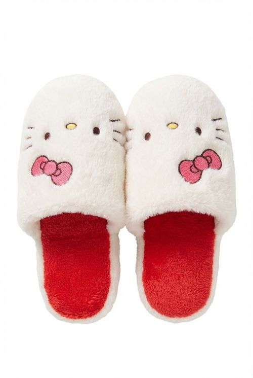 Pantufa Infantil Menina Off White Hello Kitty