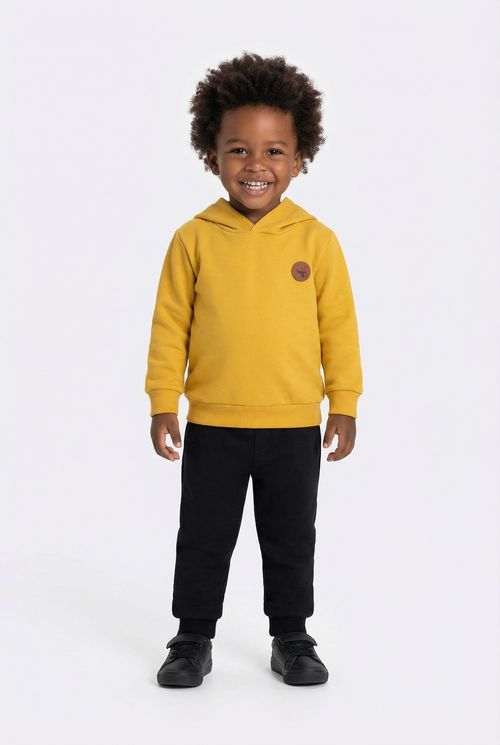 Moletom Infantil Amarelo Mostarda com Aplique