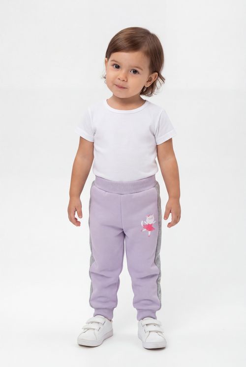 Calça Infantil Menina Lilás Gatinha Bailarina