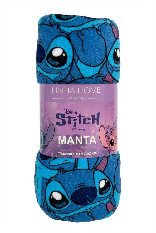 Manta Infantil Azul Estampa Stitch